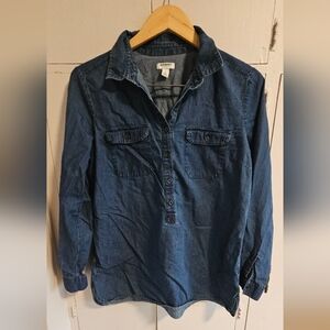 Old Navy Womens Denim Long Sleeved Shirt Size L